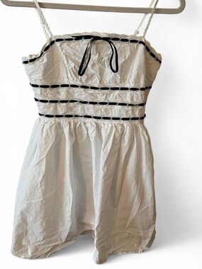 Pink Lily White Dress with Pink Label Detail